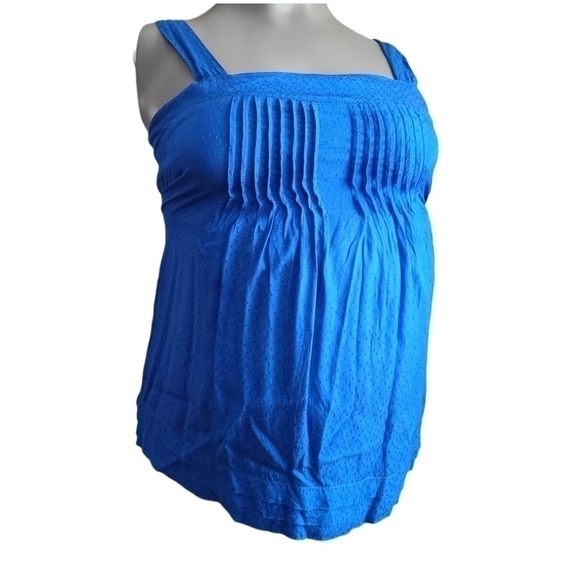 XXL - Thyme Maternity | Sleeveless Swiss Dot Pleat Blouse - Picture 1 of 7